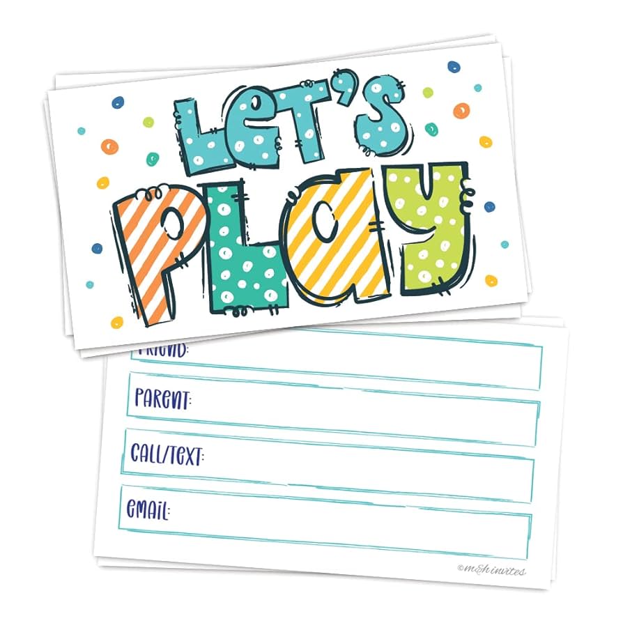 amazon-com-50-play-date-cards-for-kids-let-s-play-keep-in-touch-contact-card-for-boys-and-girls-business-card-size-toys-games for Free Printable Playdate Invitation Printable Amazon.com: 50 Play Date Cards for Kids - Let's Play Keep in Touch Contact Card for Boys and Girls (Business Card Size) : Toys & Games for Free Printable Playdate Invitation Printable