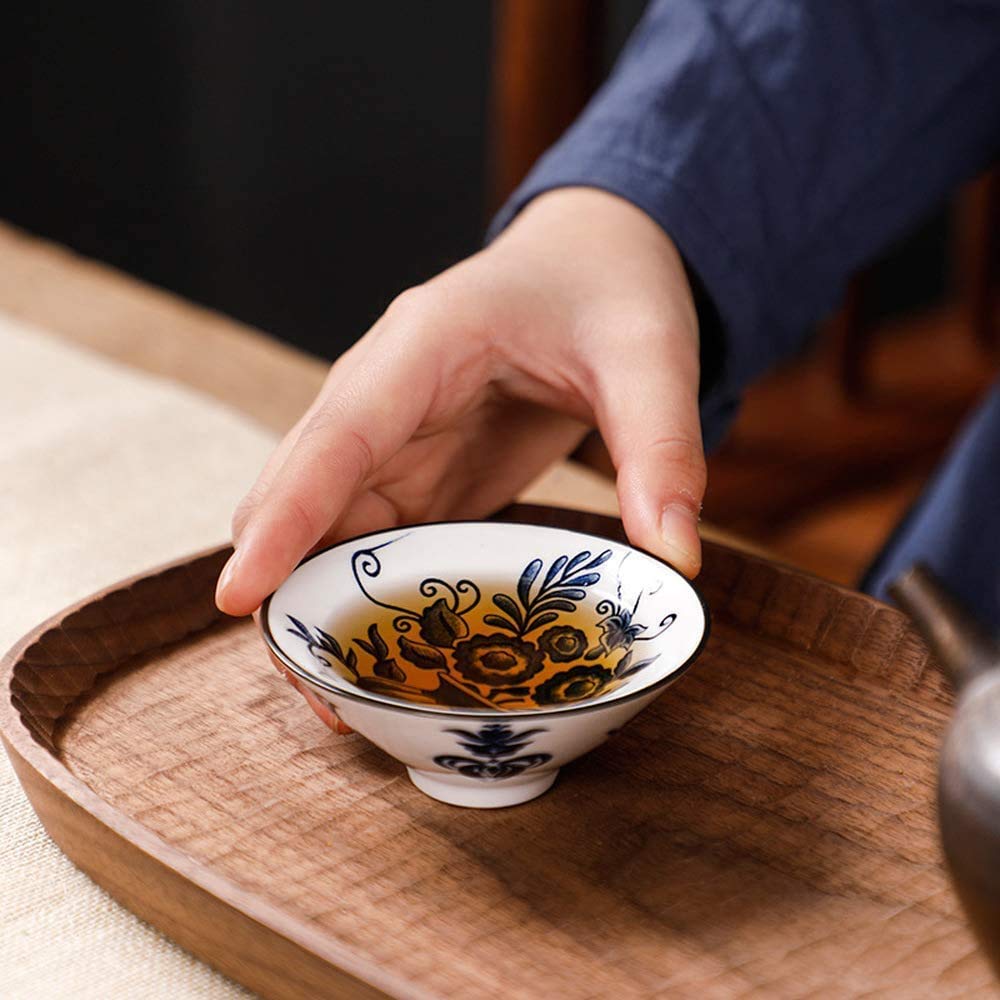 Saké Japonais Service à Saké 9 pièces Tasses à thé à saké Kungfu en céramique Classique Verres en poterie Tasses à thé mélanger Couleur Cadeau Artisanal Traditionnel 925