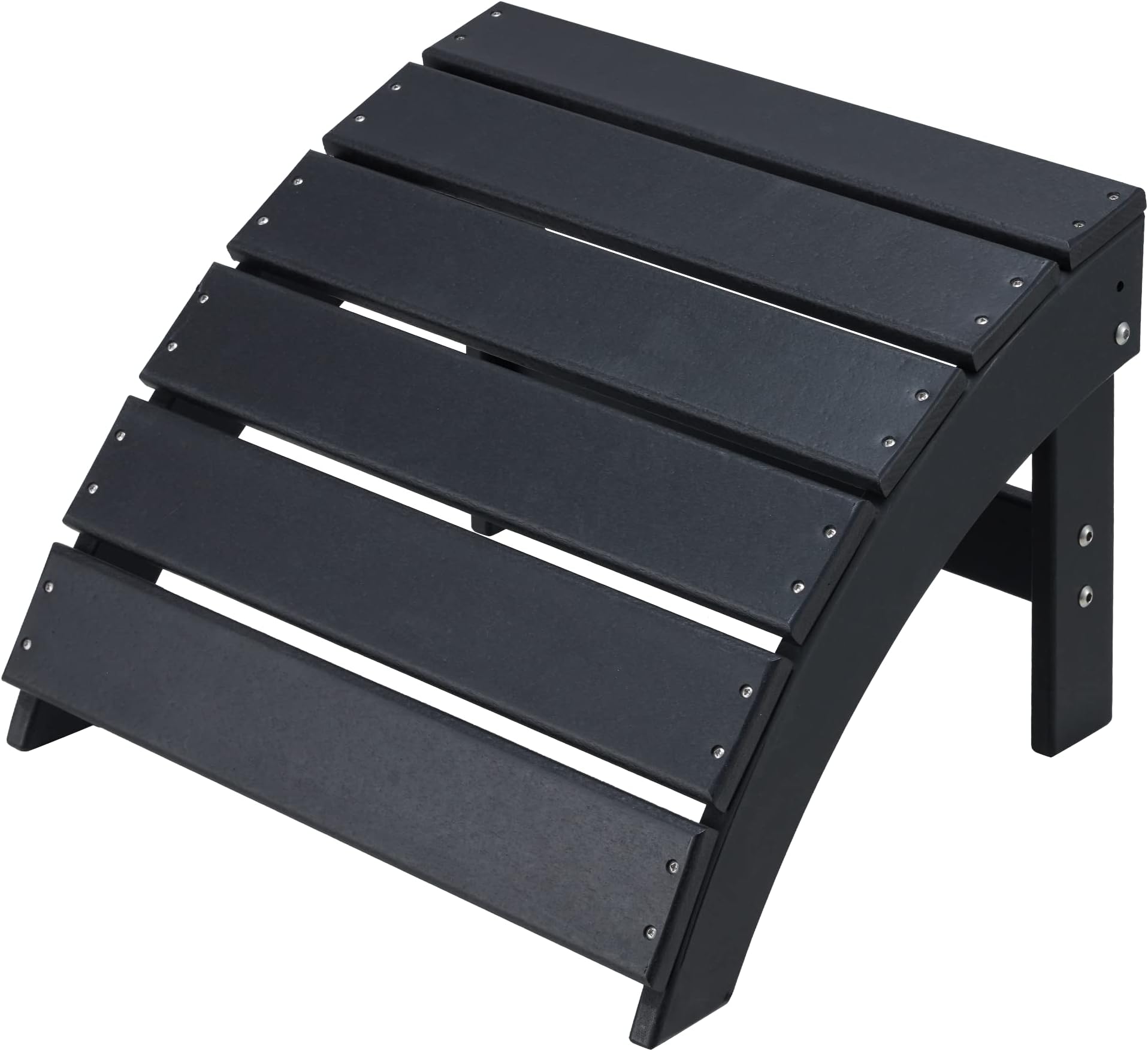 RICHRYCE Ottoman, HDPE All Weather Plastic Outdoor Indoor RICHRYCE Chair Footrest for Front Porch, Patio, Fire Pit, Backyard, Poolside, Campfire, Black