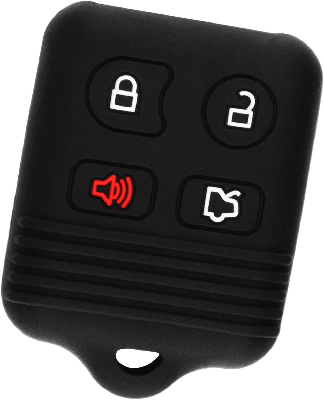 KeylessOptionKeyGuardz Keyless Entry Remote Car Key Fob Outer Shell Cover Soft Rubber Protective Case for Ford Lincoln Mercury CWTWB1U345 Black KPT6353