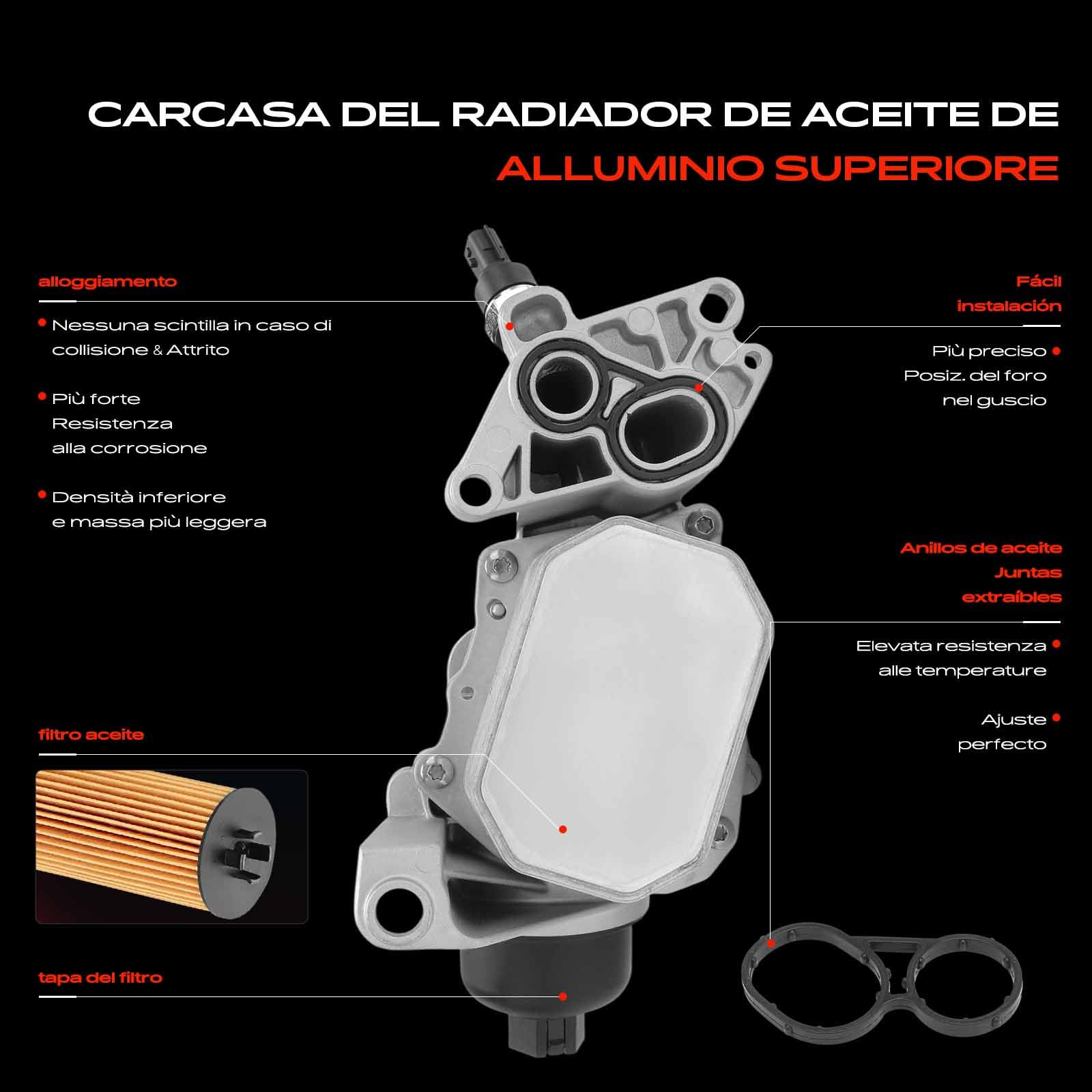 Frankberg Radiatore dell'olio Filtro dell'olio Compatibile con Master II 2.5 D
