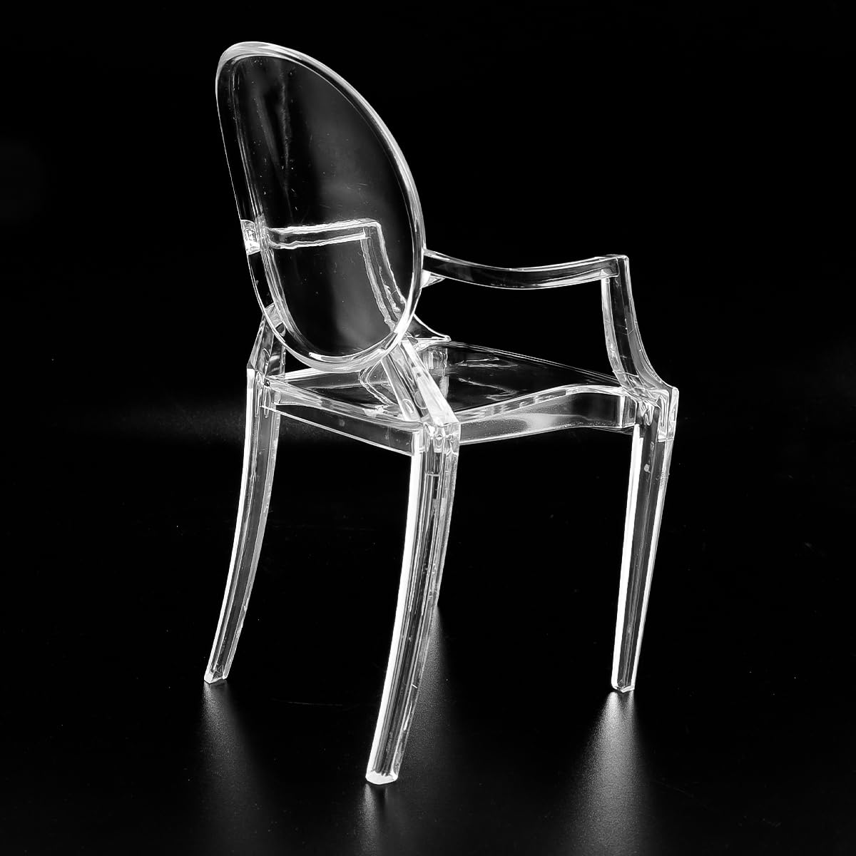 Nicear Dollhouse Ghost Chair Miniature 1/6 Scale Club Accent Chair Acrylic Figurine Mini Clear Lounge Seat Modern Furniture - Image 3