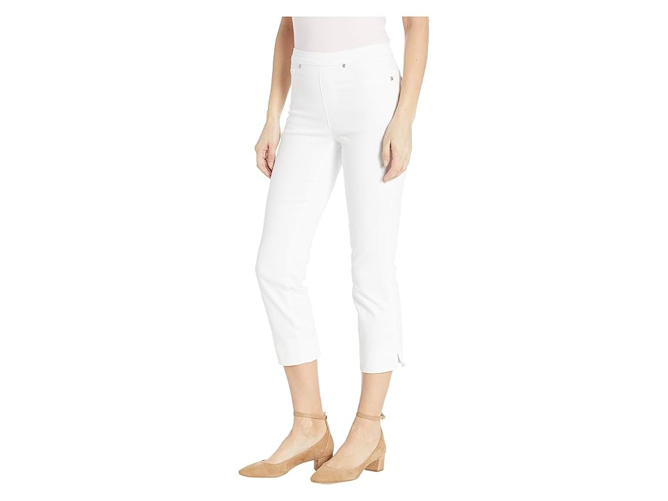

Tribal Soft Touch Denim Pull-On Capris w/ Side Slit in White (White) Women's Capri