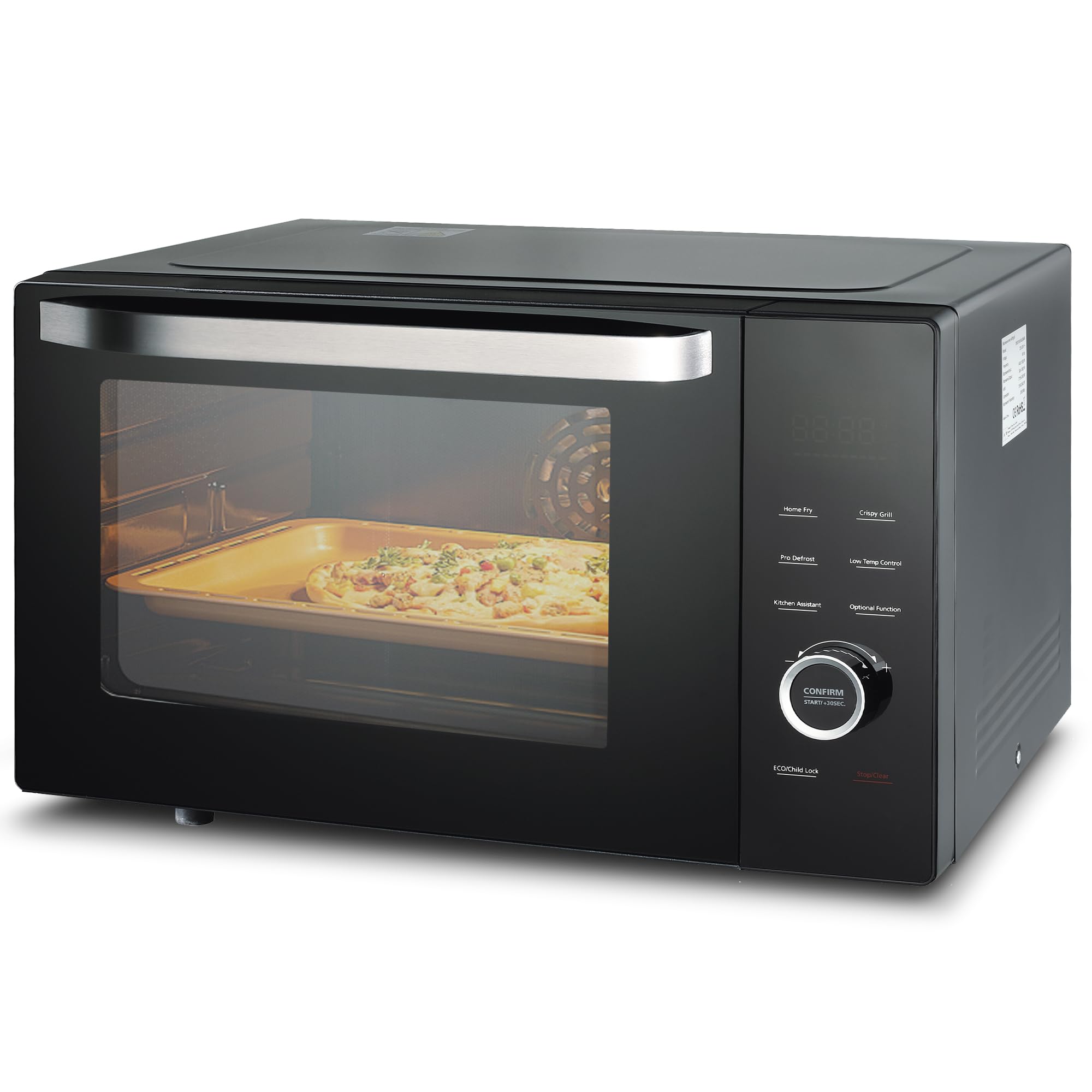 Smad34L Combination Microwave Oven, Grill 2400W, Convection 2400W, 1000W Combo Microwave Oven with Home Fry, ECO Function, Steam Clean Function, Deodorization, 10 Auto Menus