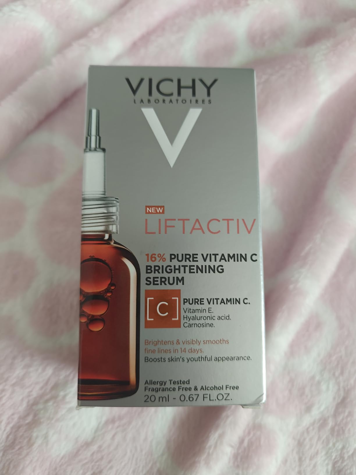 Vichy LiftActiv Vitamin C Serum For Face, Brightening Serum With Pure Vitamin C + Hyaluronic Acid + Vitamin E, Reduces Fine Lines, Smooths Skin Texture, Improves Radiance, Anti Aging