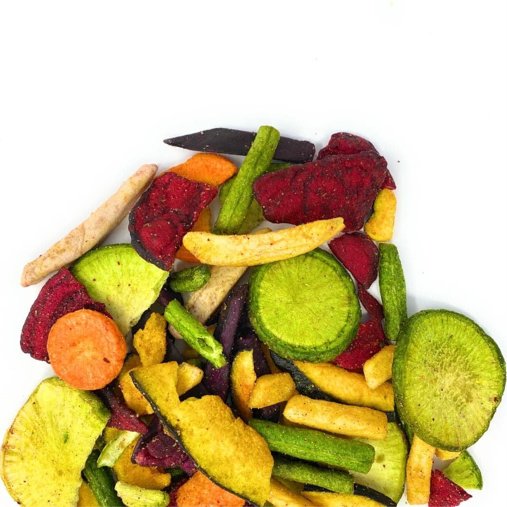 VERDURE CHIPS VIOLA | Snack di Verdure Croccanti con ravanello verde, patata dolce, zucca, taro, carota, fagiolini, barbabietola rossa e patata viola, Snack Vegetale senza Coloranti (500g)