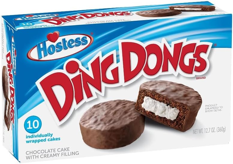 Hostess Ding Dongs (2 Boxes) Individually Wrapped Cream Filled Cakes 20 Total Cakes