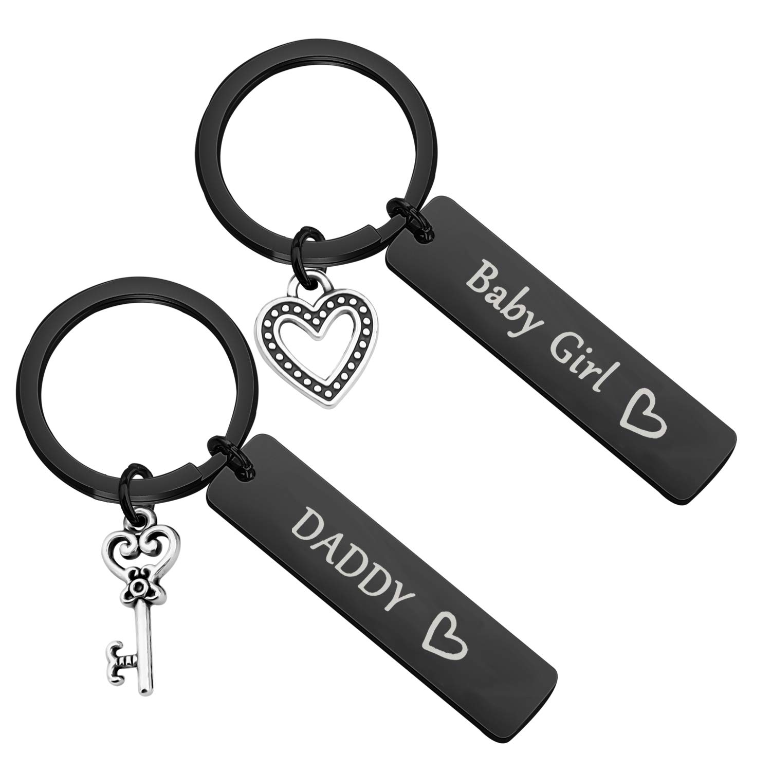 MAOFAED Father Daughter Gift Dad Keychain Daddy and Baby Girl Keychain BDSM keychain DDlg Gifts Daddydom Gift Babygirl Gift (Daddy/Baby Girl Black)