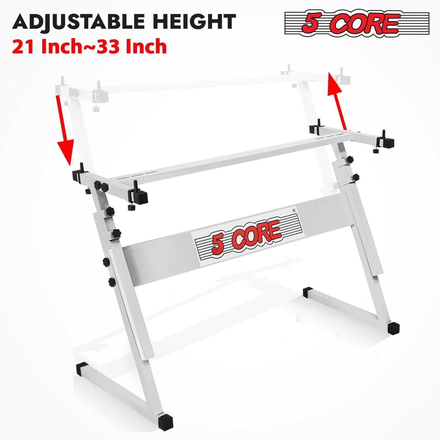 5 CORE Keyboard Stand Z Style Height Adjustable Sturdy Piano Riser Lift Holder Stands