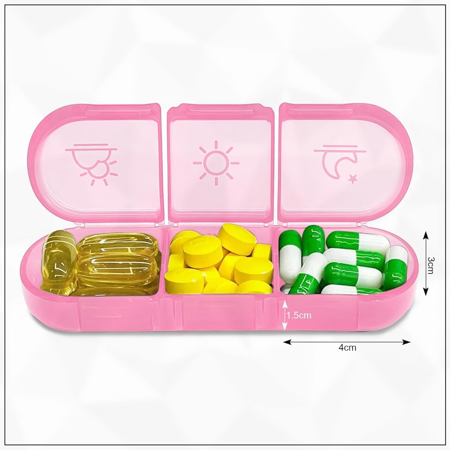 INKULTURE Weekly Medicine Organizer Box 03 Times a Day, Daily Tablets Container Case Travel Pill Box For 07 days | Black & Multicolor | 01 Pcs 4