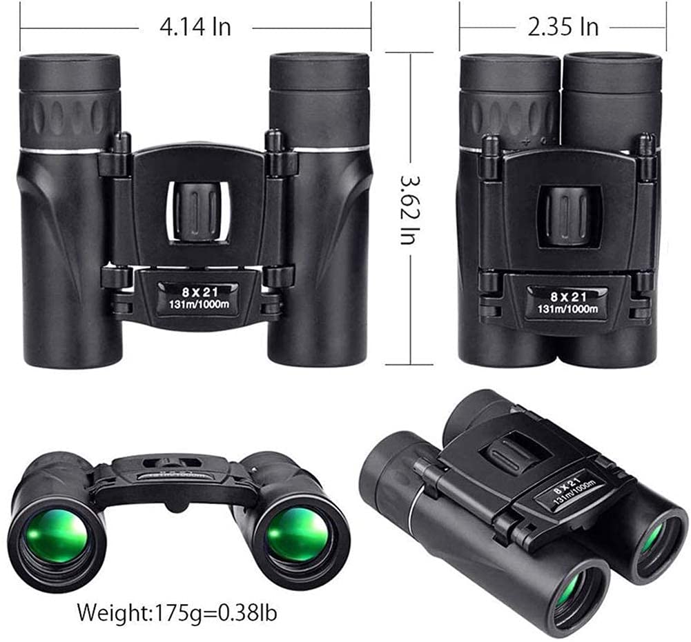 Kompaktowa lornetka z zoomem 8X21 daleki zasięg 1000M składana potężny Mini teleskop BAK4 FMC optyka sporty myśliwskie Camping