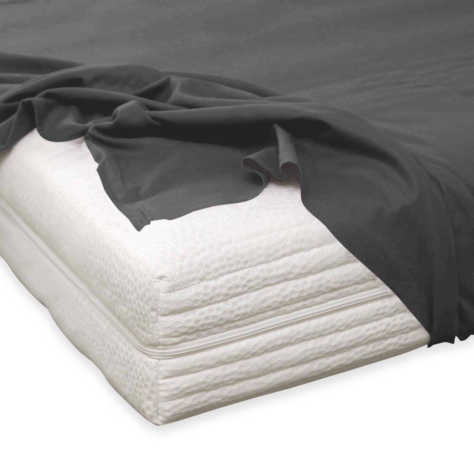 TRAUMSCHLAF Feinbiber Haustuch Bettlaken – warmes Winter-Bettlaken aus 100% Baumwolle, flauschig weich, ohne Spannumrandung, geeignet für Matratzen bis ca. 30 cm – 220x260 cm – anthrazit