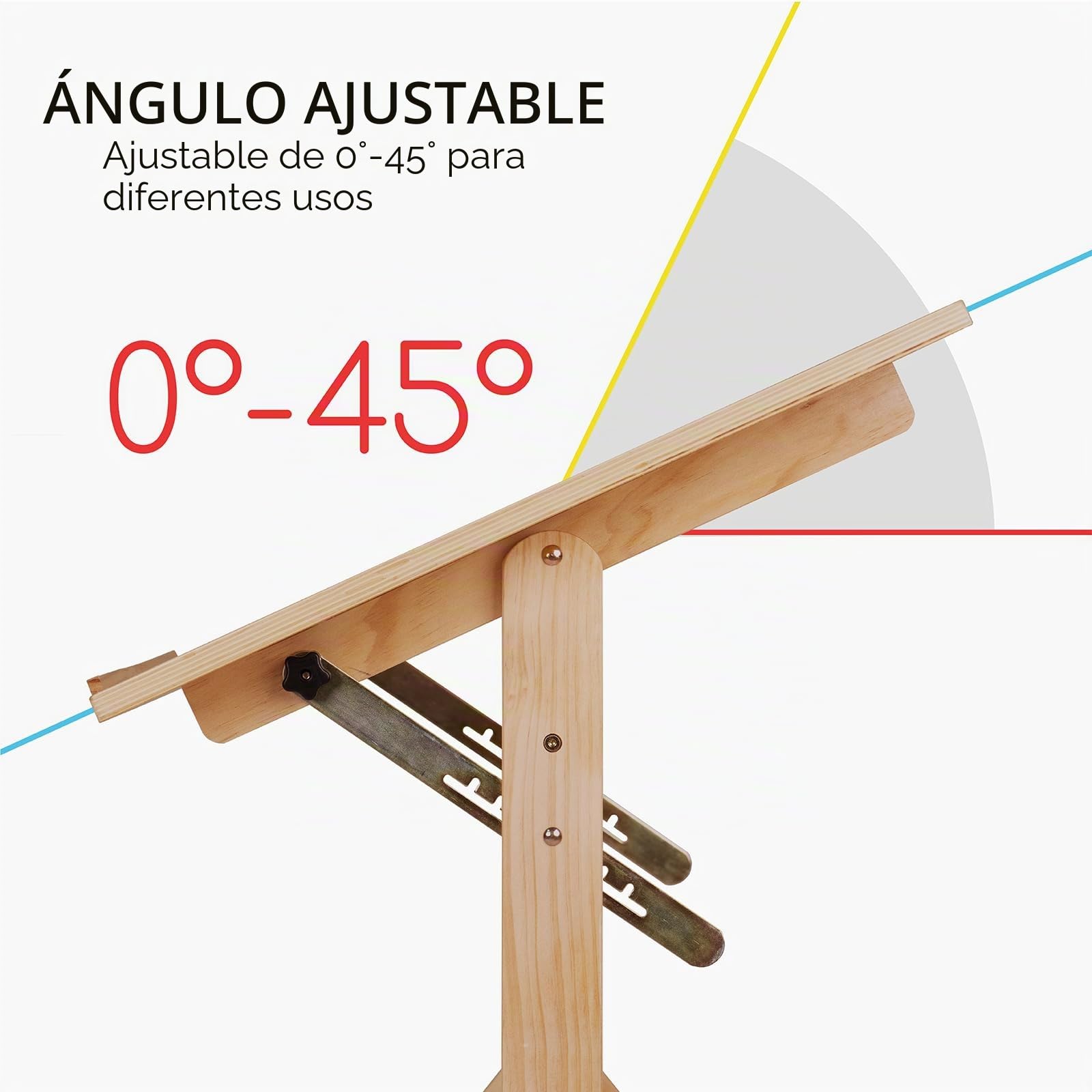 MEEDEN Juego de Mesa de Dibujo y Taburete de Madera, Taburete de Artista y Mesa de Manualidades con Altura Ajustable, Mesa inclinable para Obras de Arte, diseño gráfico, Lectura, Escritura