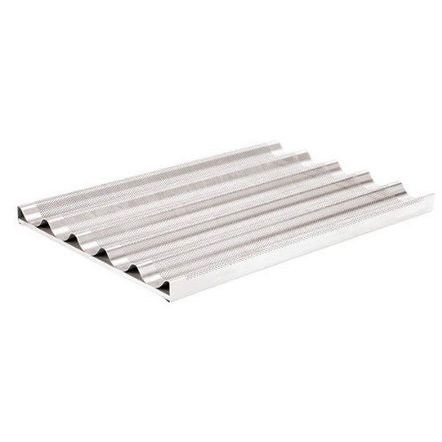 Paderno World Cuisine Aluminum Baguette Pan, 20-7/8 by 12-5/8-Inch, Gray