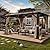 YOLENY 10'x13' Hardtop Gazebo, Outdoor Polycarbonate Double Roof Canopy, Aluminum Frame Permanent Pavilion with Curtains and Netting, Sunshade for Garden, Lawns, Patio