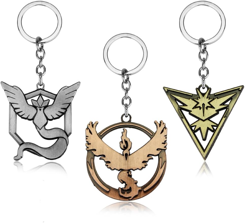 DoubleChin 3 Piece Set: Team Valor Keychain - Team Mystic Keychain - Team Instinct Keychain
