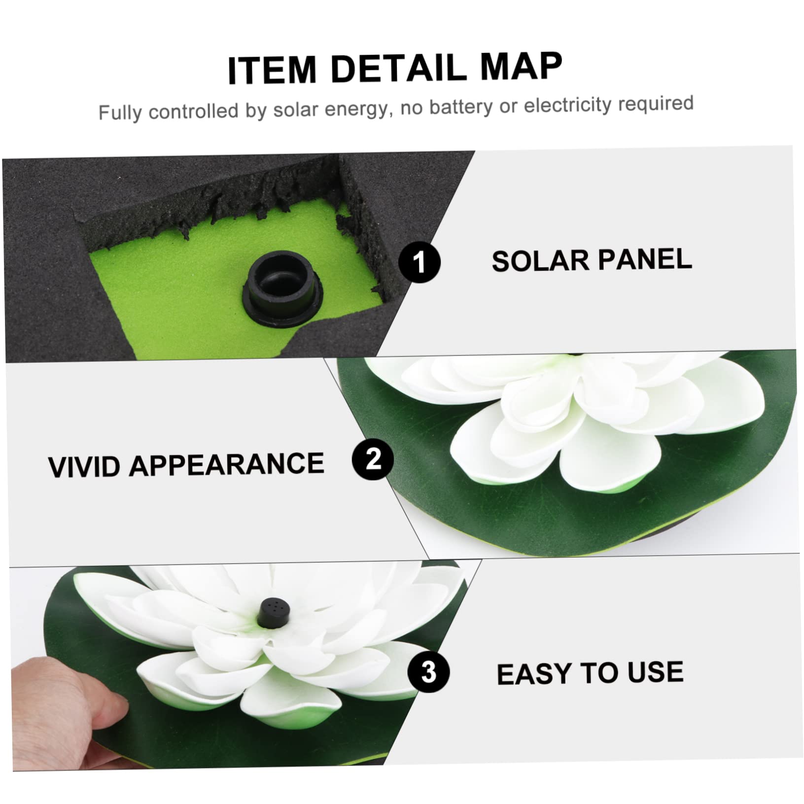 Fuente Solar Flotante de Loto para Estanque, Bomba 7v 1, 2w