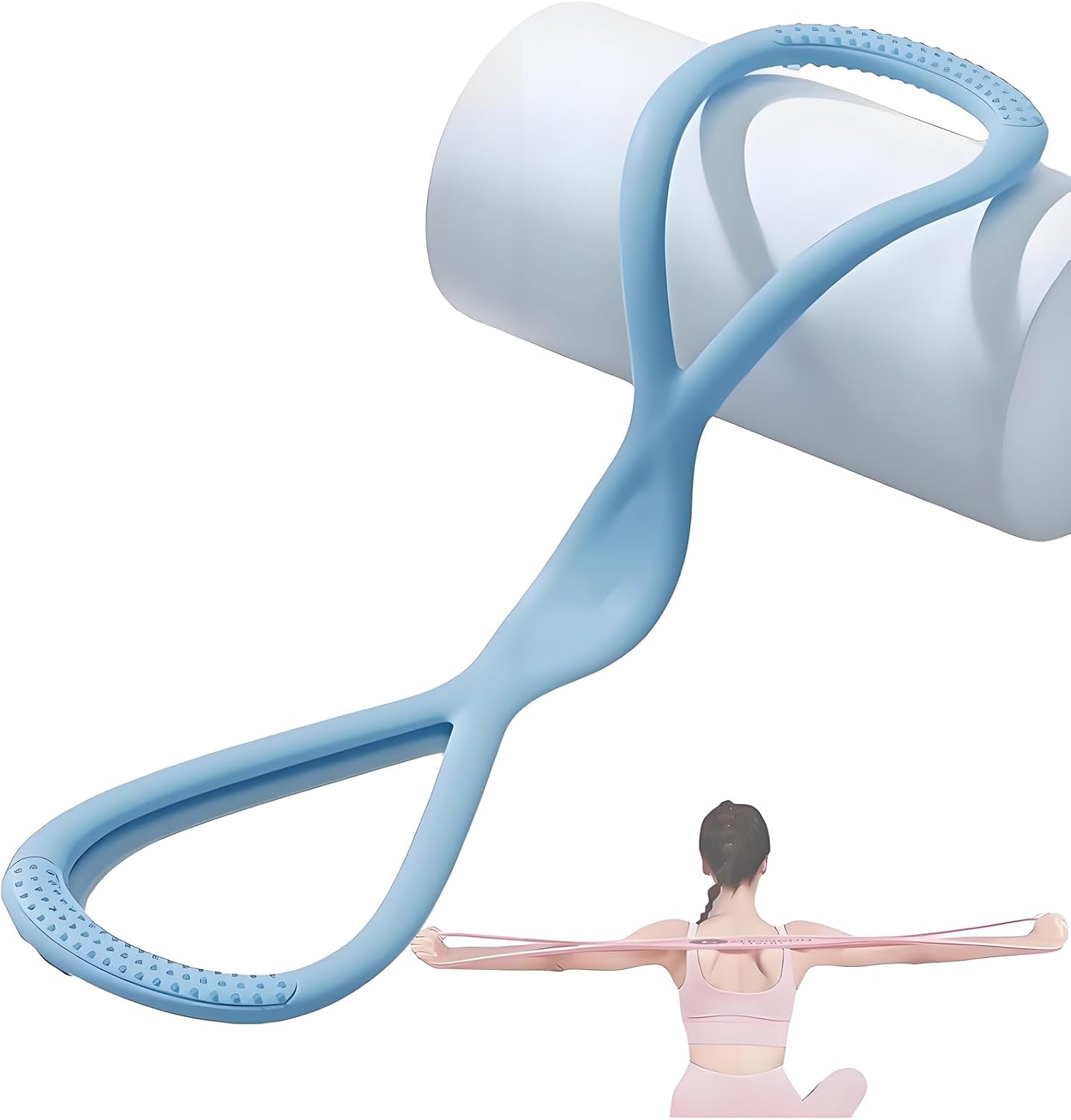 Luminousdo Resistance Bands, 8 Shaped Resistance Band for Women, Full Body Workout Exercise Equipment with Non-Slip Handle for Arms, HIPS & Back Training, Perfect for Yoga & Strength Training