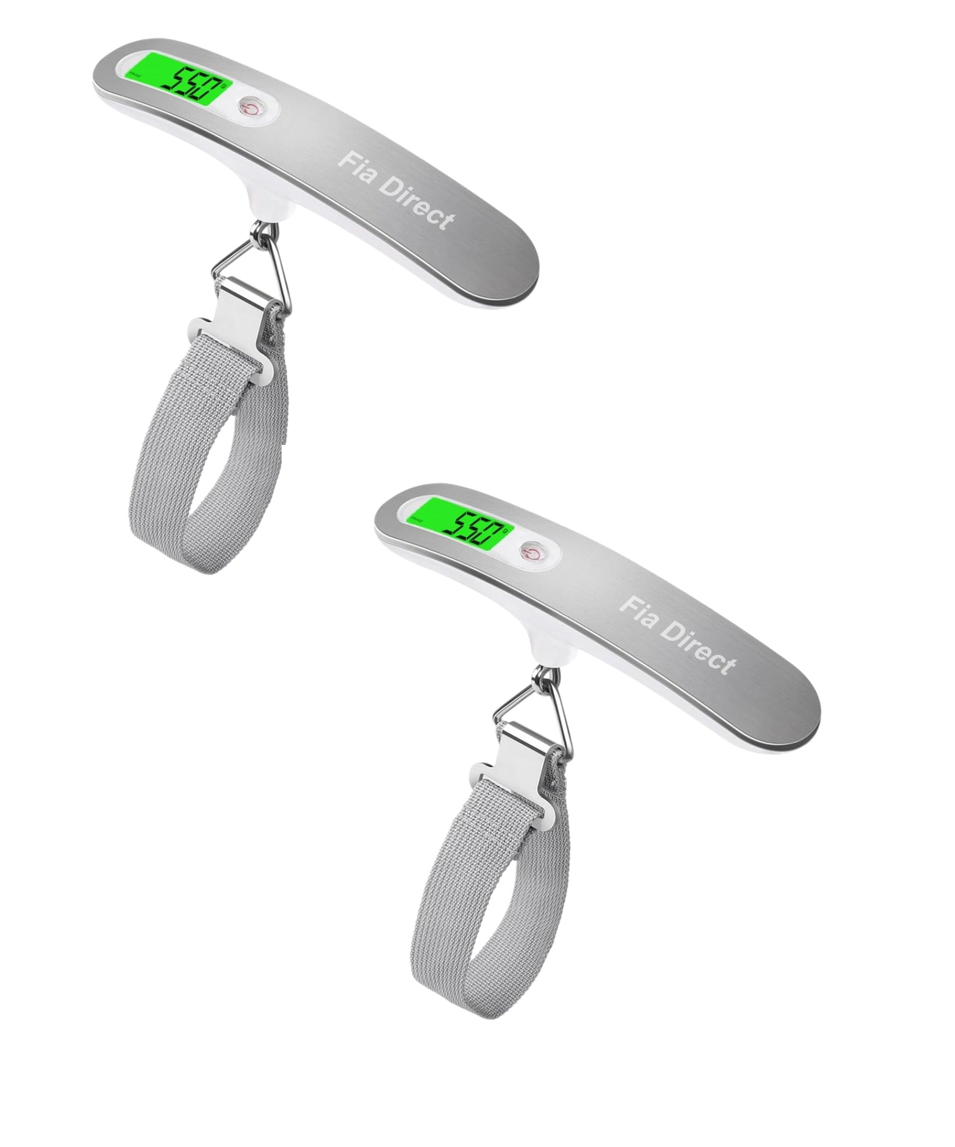 Digital Luggage Scale – Portable Travel Bag Weight Scale with Backlit LCD, Hook & Strap, Accurate Up to 50kg/110lbs, Suitcase Weighing Scales, Heavy Duty Weighing Scales for Luggage (2, Silver White) — image 1