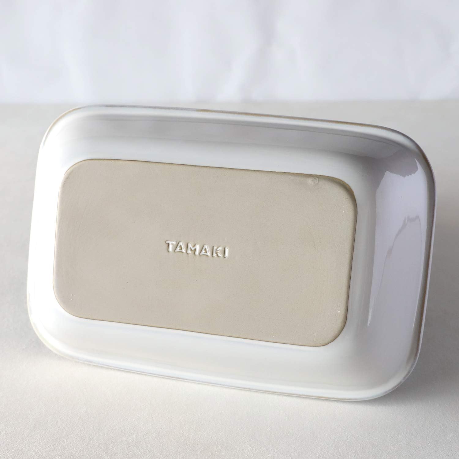 TAMAKI HINATA T-932070 Lasagna Dish, White, 9.6 x 6.3 x 2.2 inches (24.5 x 16 x 5.5 cm), Microwave, Dishwasher, Oven Safe