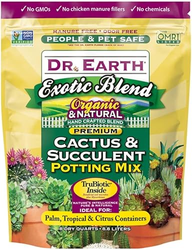Miniatura 2 de Dr. Earth 749688008105 810 - Tierra exótica para cactus y suculentas, 8 cuartos de galón, natural