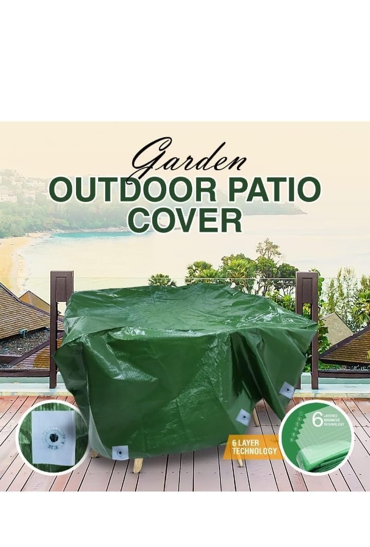 Furniture Waterproof Cover Sheet Patio Table and Chair Set Outdoor Garden Dustproof All Weather Protection - 30 ft X 30 ft 350 GSM-image-45