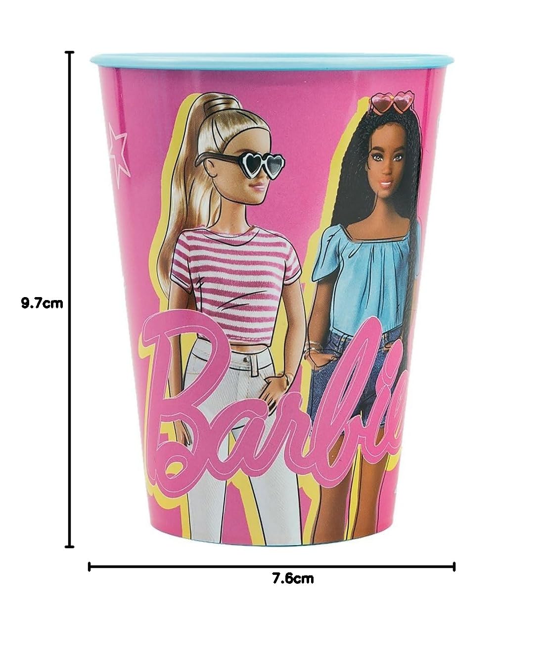 Barbie Verre rose pour enfants en plastique de 260 ml avec bec pour boire facilement