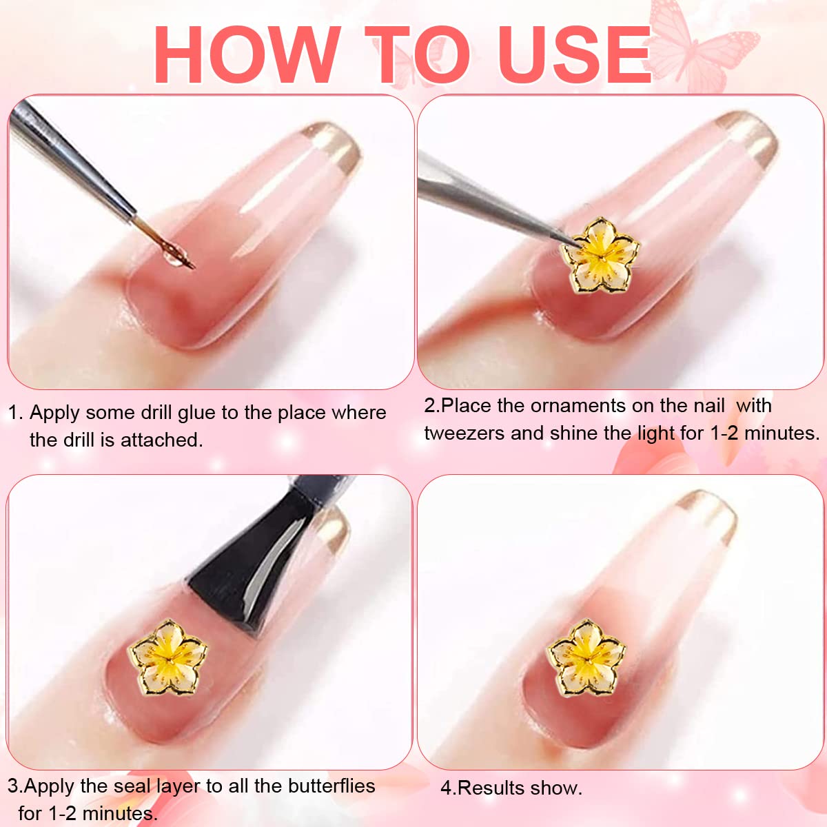 Amazon | ネイルパーツ 桜 花 3D 立体 3ケース ネイルデコパーツ