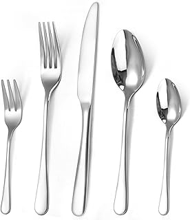 Targzier Cutlery Set for 12 People, 60-Piece Cutlery Set, Cutlery Set Including Knife, Fork, Spoon, Cutlery Stainless Steel Mirror Polished, Dishwasher Safe