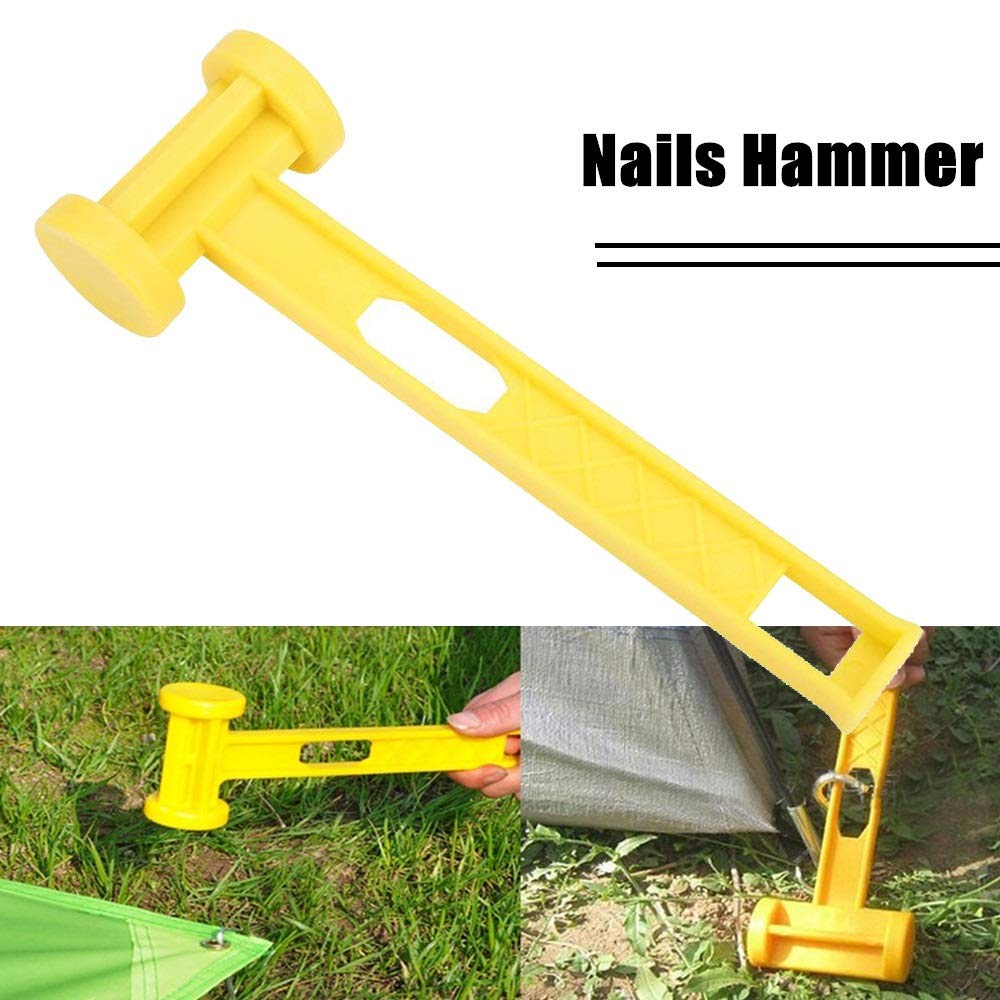 MAGT Marteau, Portable en Plastique Terre Clous Marteau Tente Légère Peg Marteau Camping en Plein Air Outils Accessoires