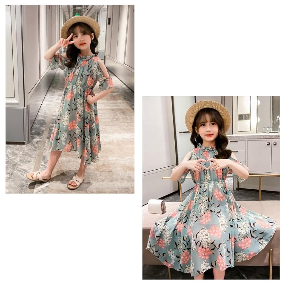 Amazon | [EnDast] グリーン 110cm シフォン 半袖 オフ