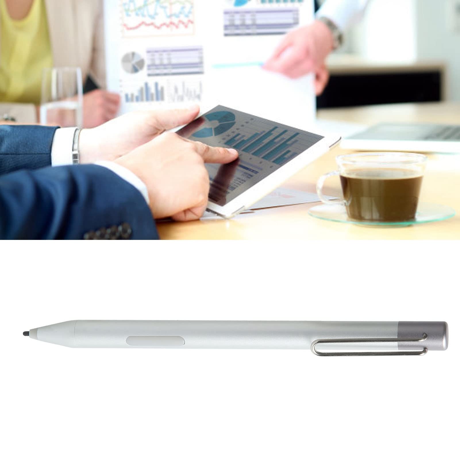 Acouto Penna Stilo 4096 Livelli di sensibilità Alla Pressione Stilo Capacitivo Digitale per Pro 6 5 4 3 Book Laptop Studio Silver Pro 6/5/4/3 Laptop N Stylus PenCapacitive StylusTablet (SILVER)