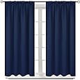 RYB HOME Small Curtains Blackout - Privacy Energy Efficiency Mini Curtains for Kids Bedroom RV Camper Windows Trailer Bathroom Kitchen Cabinet Window Tiers, W 29 x L 36, Plum, 2 Panels