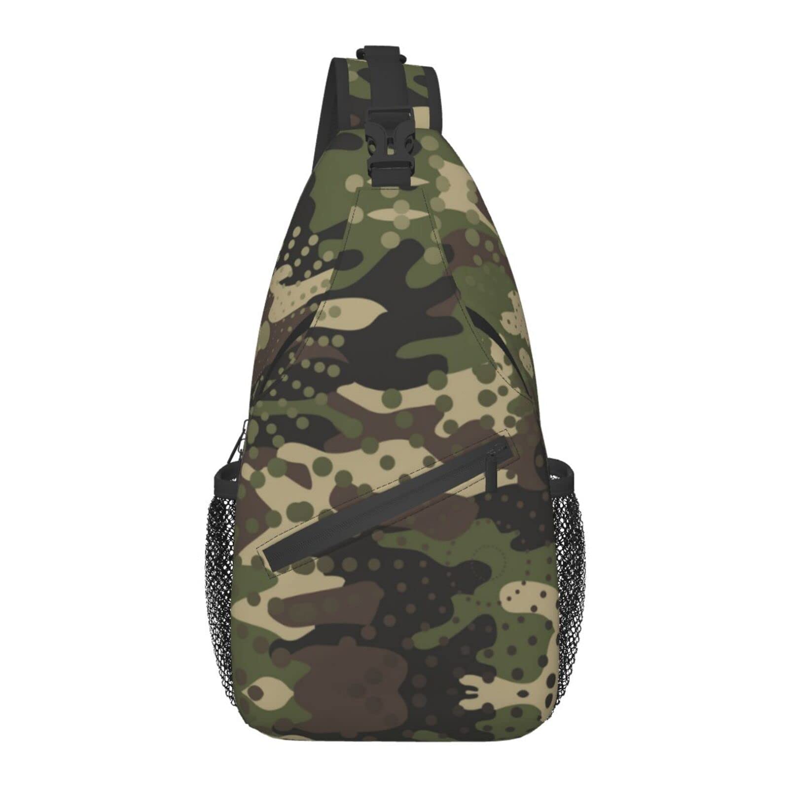 Fjauoq Unisex Camouflage 09 Camouflage Sling Bag Cool Crossbody Chest Daypack Casual Backpack Shoulder Bag For Travel Picnic