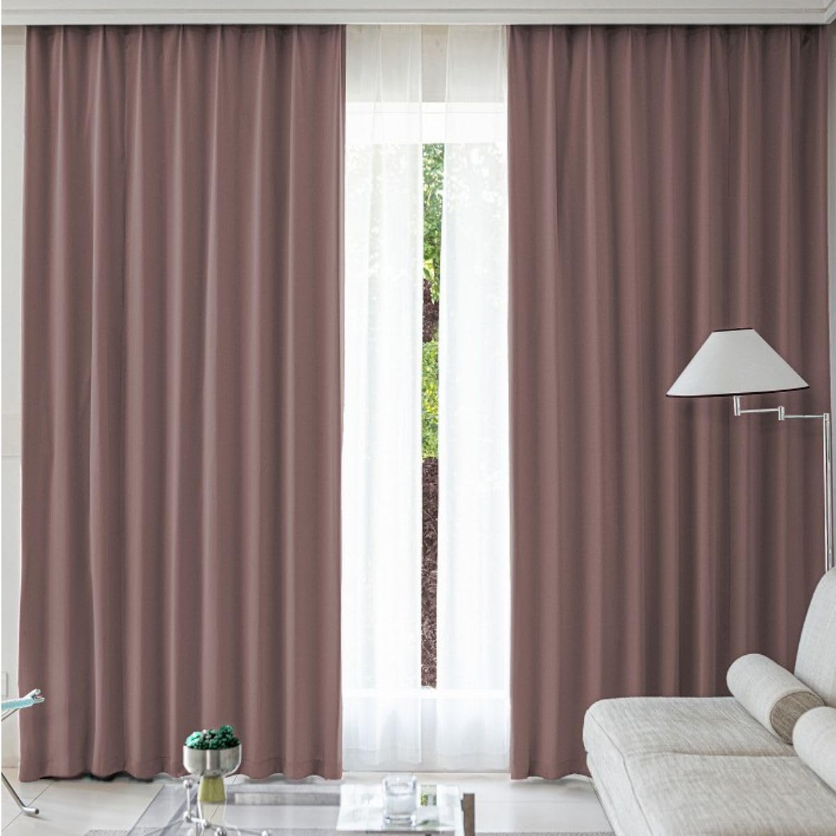 Amazon.co.jp: シーフィールド 遮光カーテン 2枚セット ミラーレース