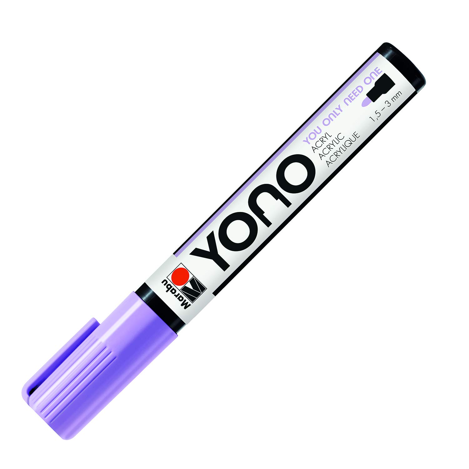 Marabu 12400103226 12400103226-YONO Marker Pastel Purple 226 Versatile Acrylic Pen with Japanese Bullet Tip, Water Based, Lightfast and Waterproof for Almost All Surfaces, 1.5-3 mm
