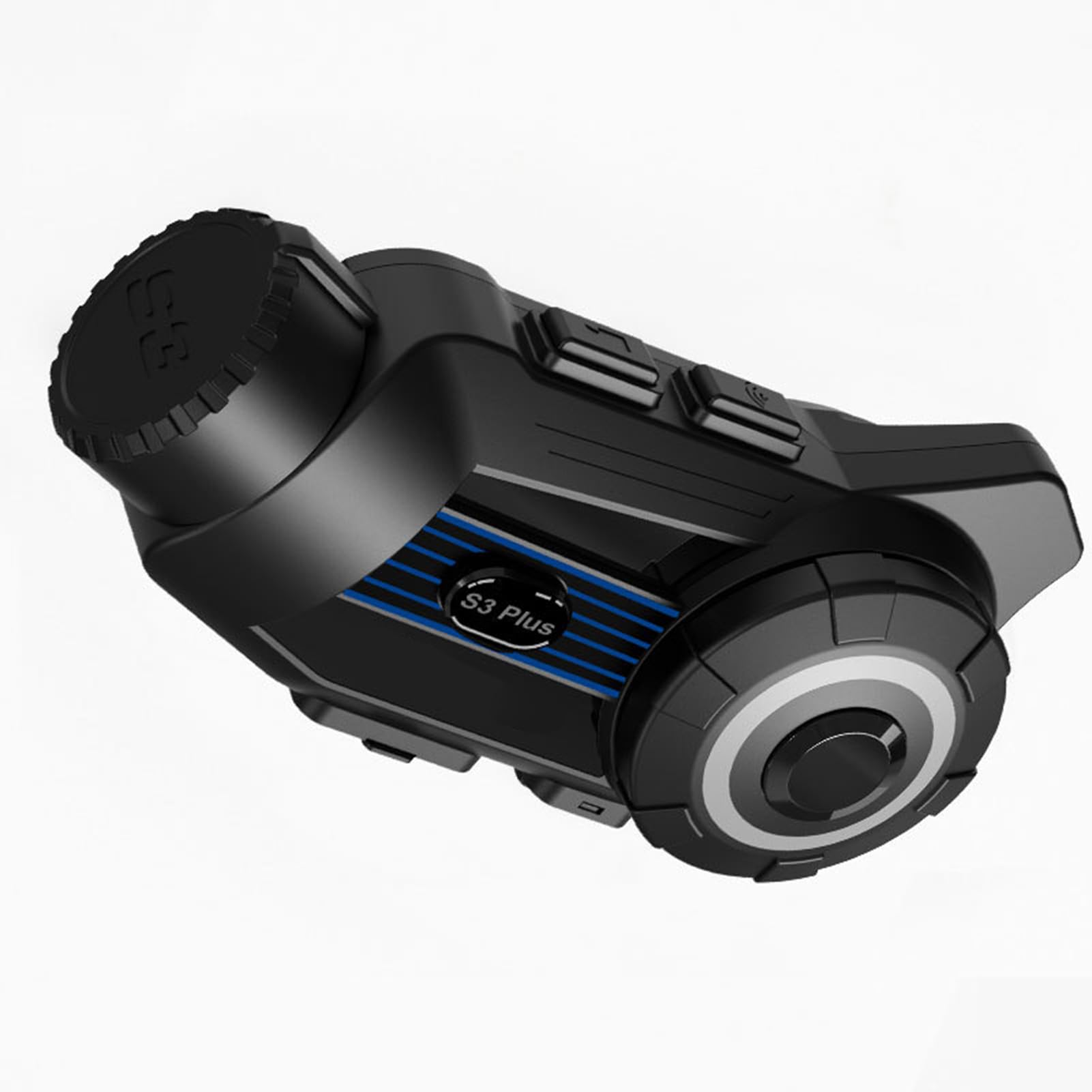 Intercomunicador Inalámbrico para Casco de Motocicleta, Auriculares con Cámara 2K, Calidad de Sonido Clara, Entusiastas del Ciclismo, 2000mAh, Azul, S3Plus (T3)