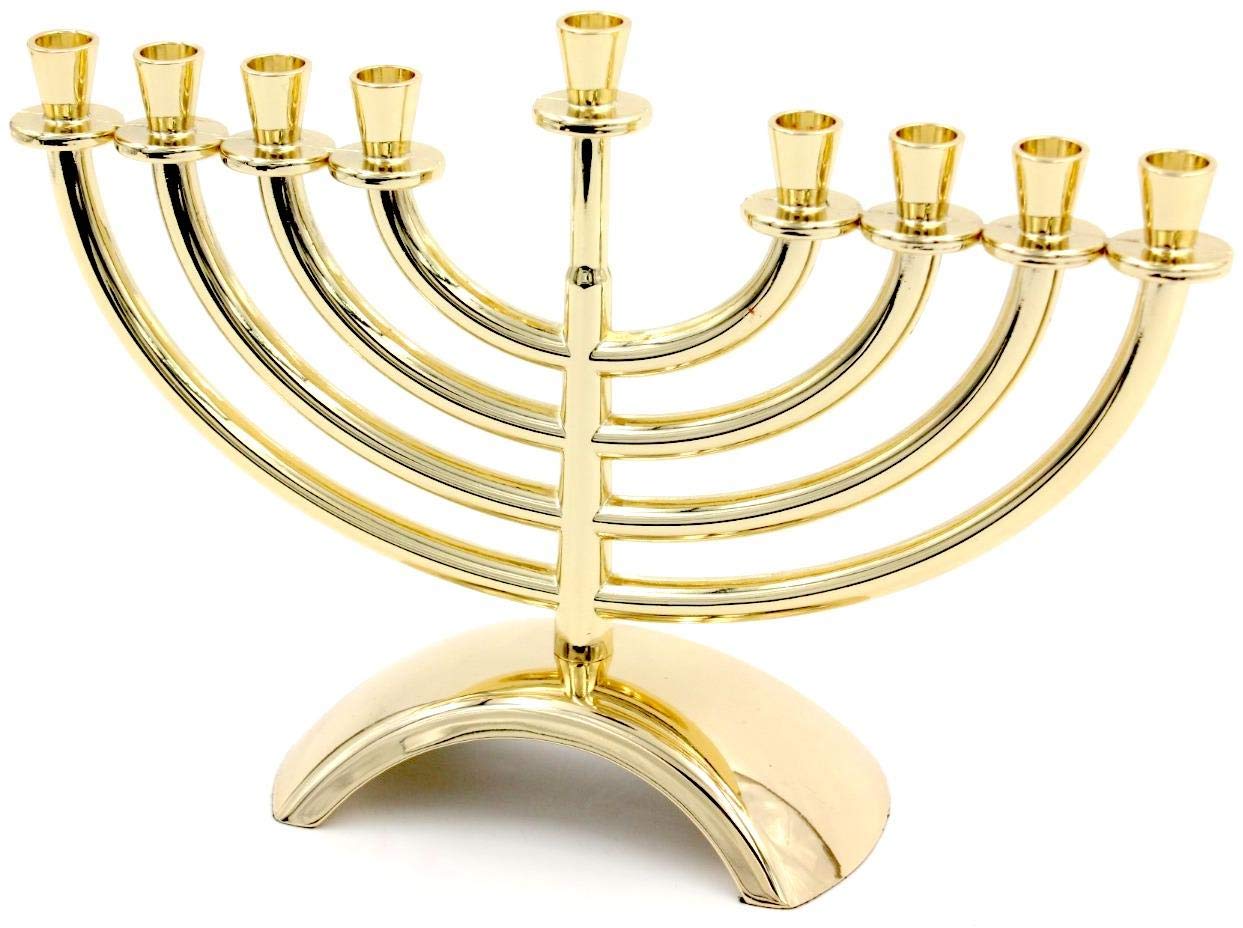 Meir Cohen Hanukkah Menorah with 9 Branches, 14cm, Gold