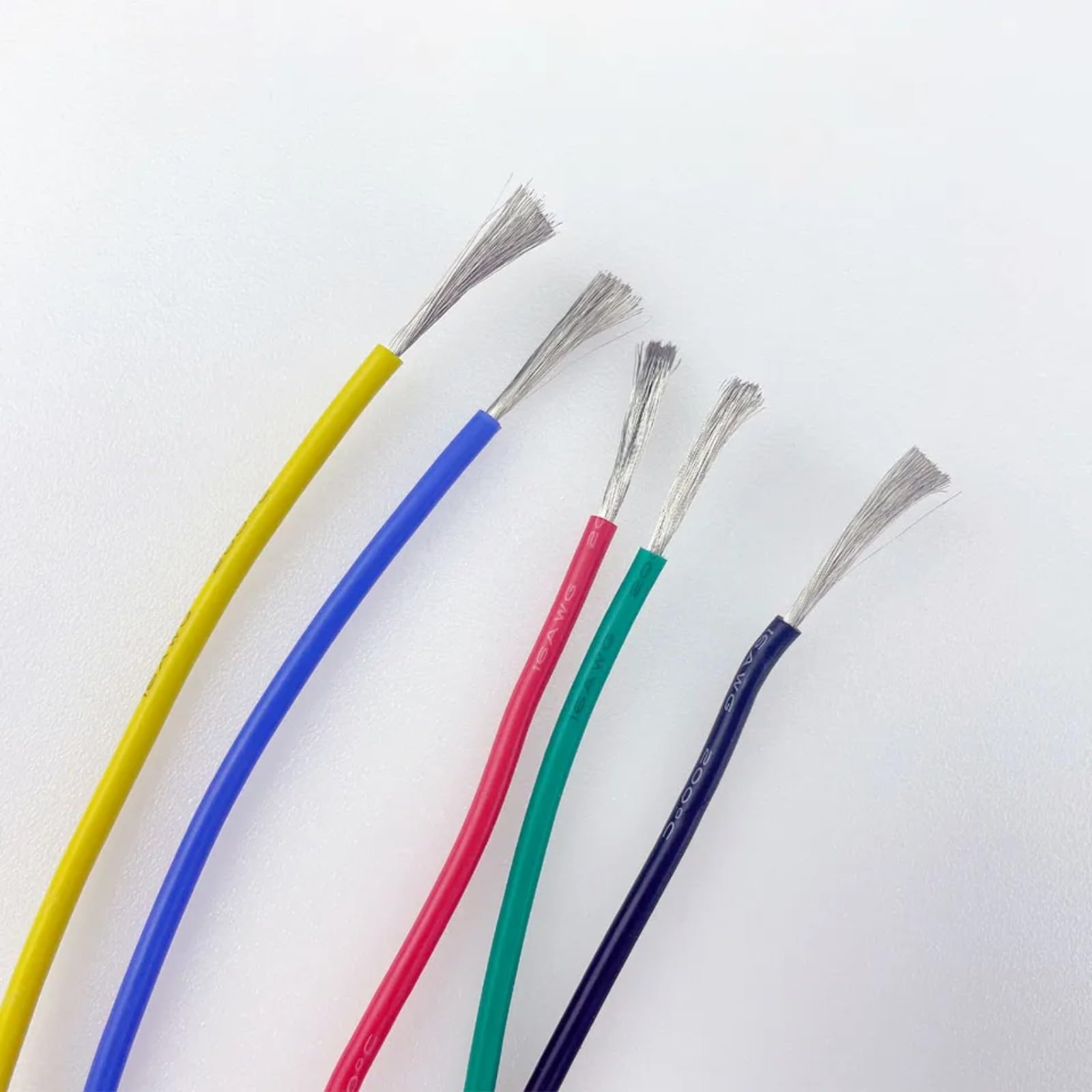 16/18/20/22/24/26/28/30 AWG Cavi elettrici torciati 16 di rame stagnato cavo flessibile in silicone connessione elettrica(Green; 20AWG 30M)