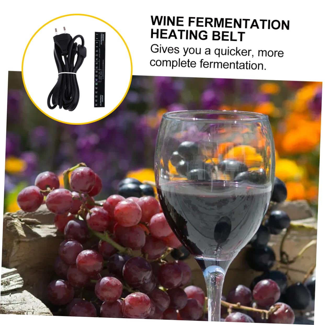 IMIKEYA Cintura di riscaldamento elettrica per fermentazione del vino e della birra tampone di riscaldamento ad alta densità adatto per fusti (UE)