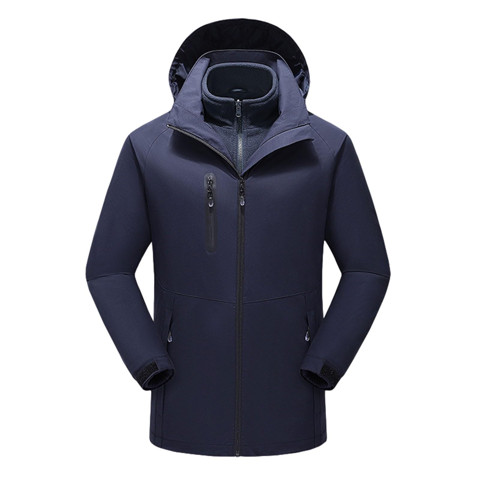 Winterjacke Herren Warm, Winterparka Herren Warm, Gefütterte Jacke Mit Kapuze Übergangsjacke Mit Taschen Lässige Arbeitsjacke Thermo Herrenmantel Blouson Parker Sportjacke Für Alltag