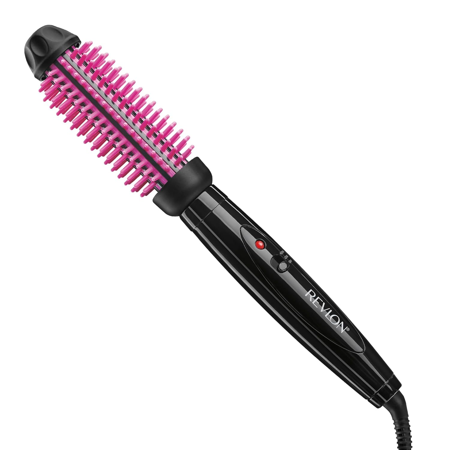REVLON Silicone Bristle Heated Hair Styling Brush | Fast, Long Lasting Volume for Easy Styling | 1″ Barrel for Full Body and Smooth Styles (Black/Pink) REVLON Silicone Bristle Heated Hair Styling Brush | Fast, Long Lasting Volume for Easy Styling | 1″ Barrel for Full Body and Smooth Styles (Black/Pink)