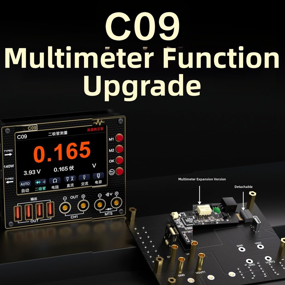 PCB di ricambio per multimetri digitali C09/C10, scheda madre completamente funzionale con capacità integrata e capacità di test dei diodi (C10)