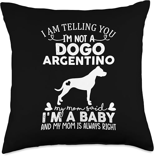 Miniatura 5 de Divertidos regalos para amantes de los dogos argentinos para mujeres, mamá, mamá, perro, 16 x 16 pulgadas, multicolor