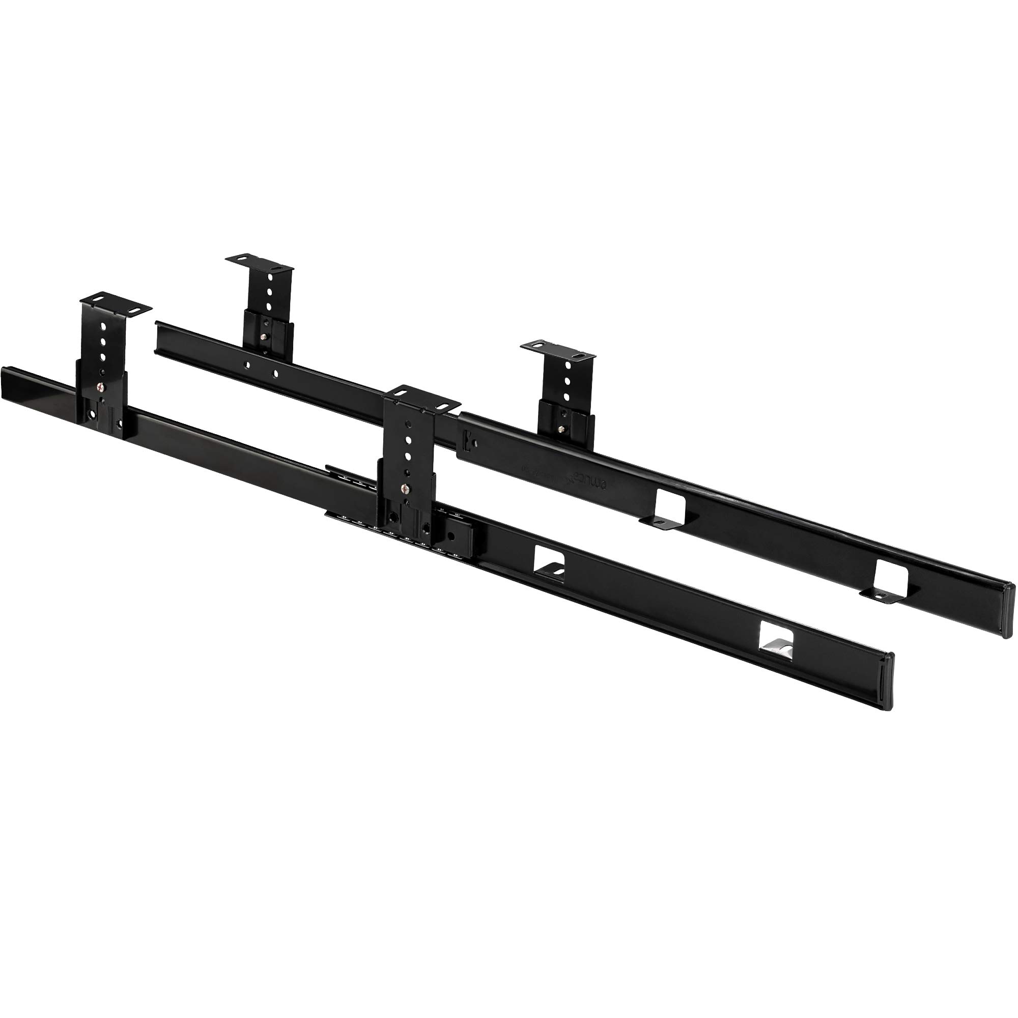 étagère Clavier Gedotec Étagère Clavier Coulissante Gedotec - Acier Galvanisé Noir - Réglable En Hauteur | Pour Bureau Ergonomique Rangement Bureau Noir