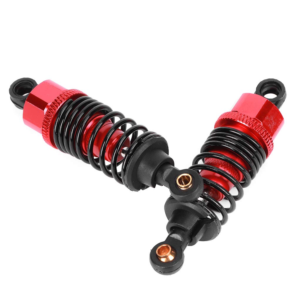 2 Amortisseurs Métal 60mm Pour RC 1/10 – HSP – Pièce Détachée Rouge