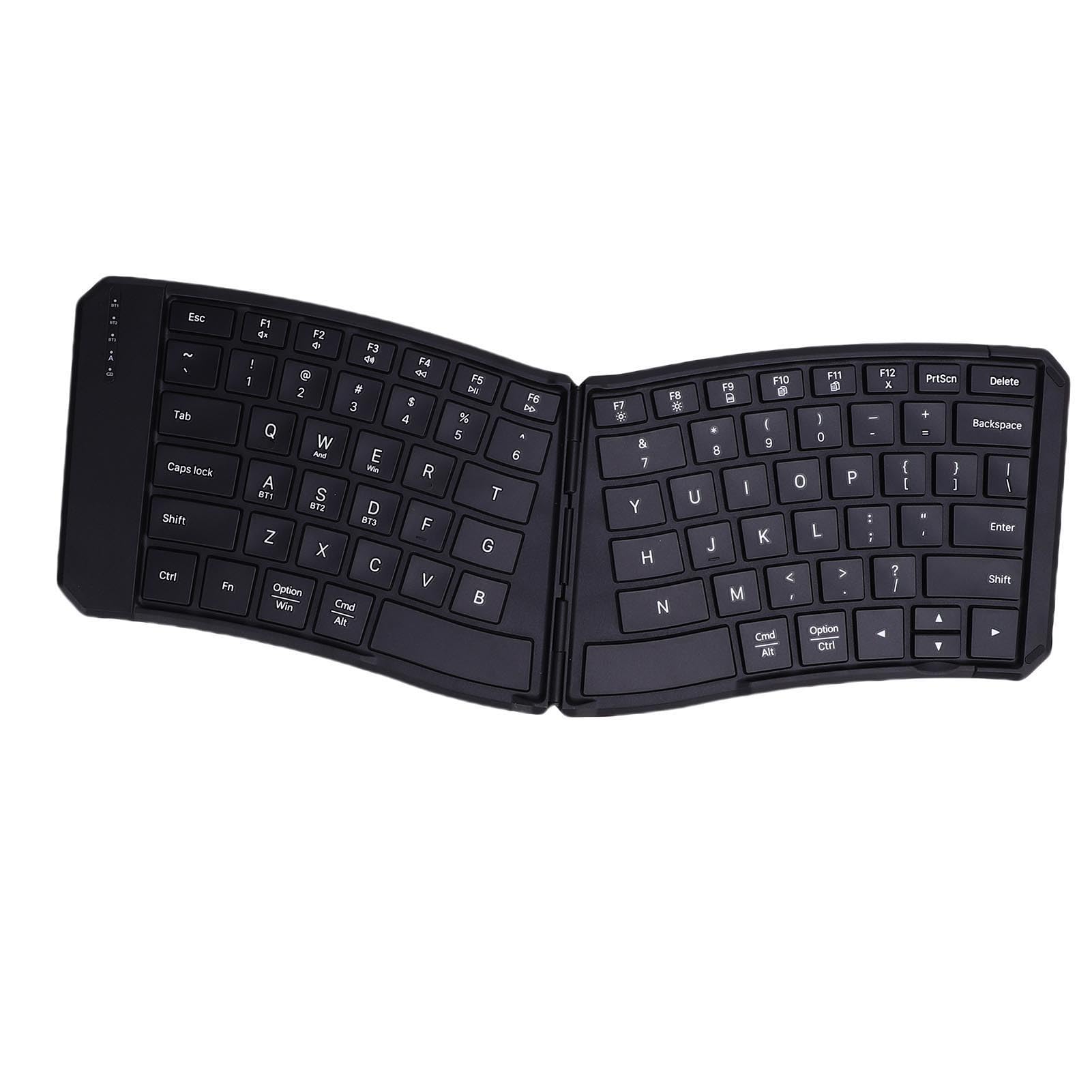 GOWENIC 80 Keys Ergonomic Foldable Keyboard, Split Wireless V Shape Portable Folding Keyboard Rechargeable Ultra Slim 140mAh Compatible with Multi-OS