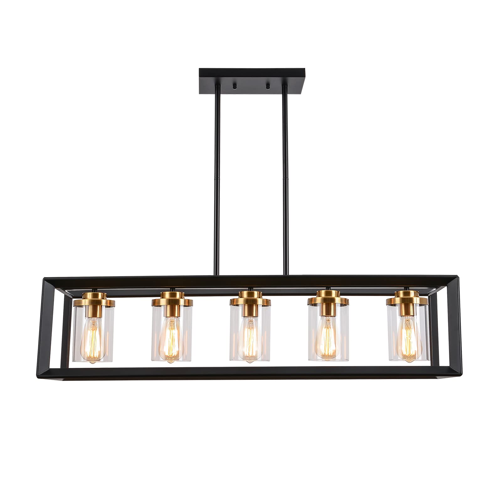 Buy HMVPL 5Light Pendant Lighting Fixtures, Glass Farmhouse Hanging