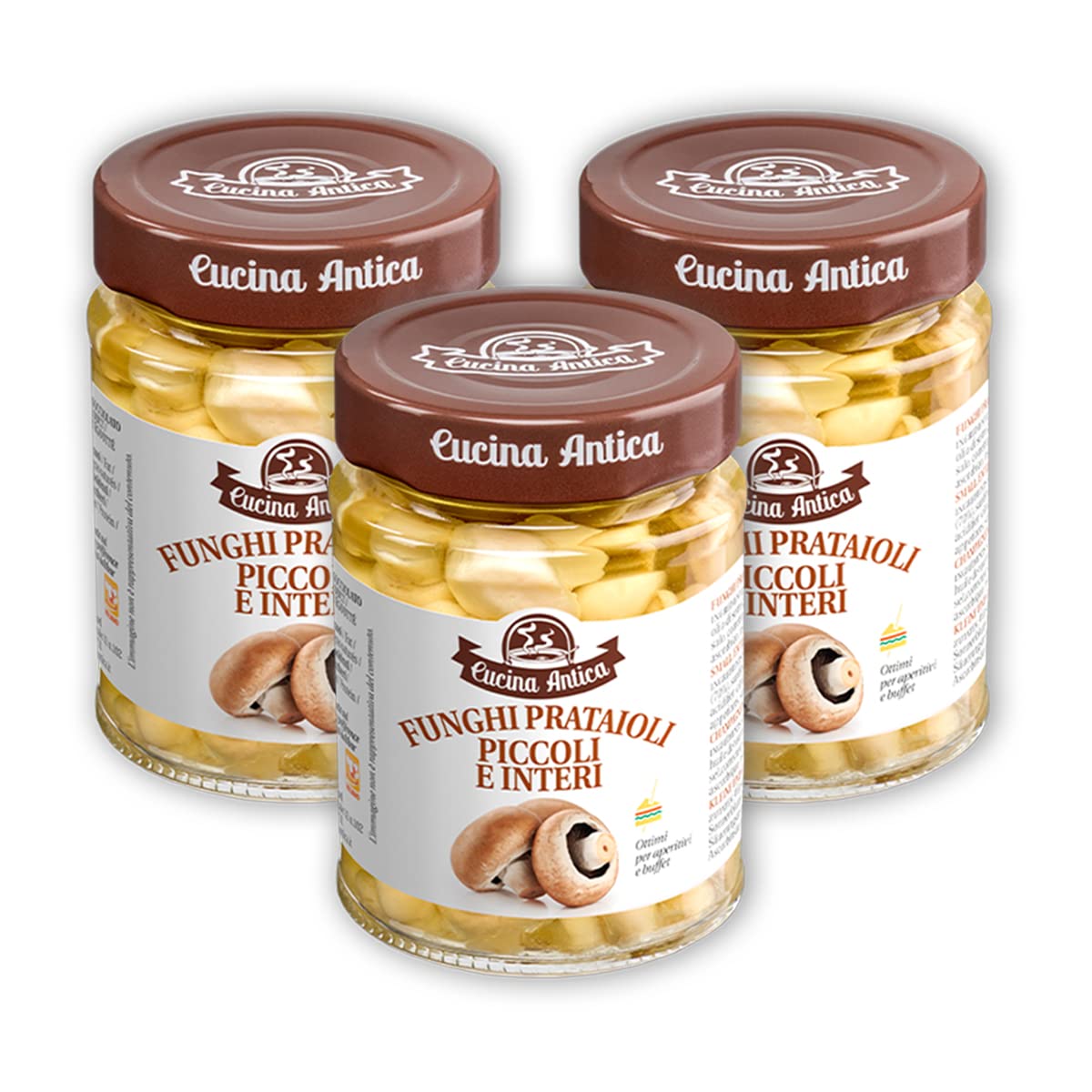 Cucina Antica - Champignons Prataioli Entiers - 3 Pots de 230 g