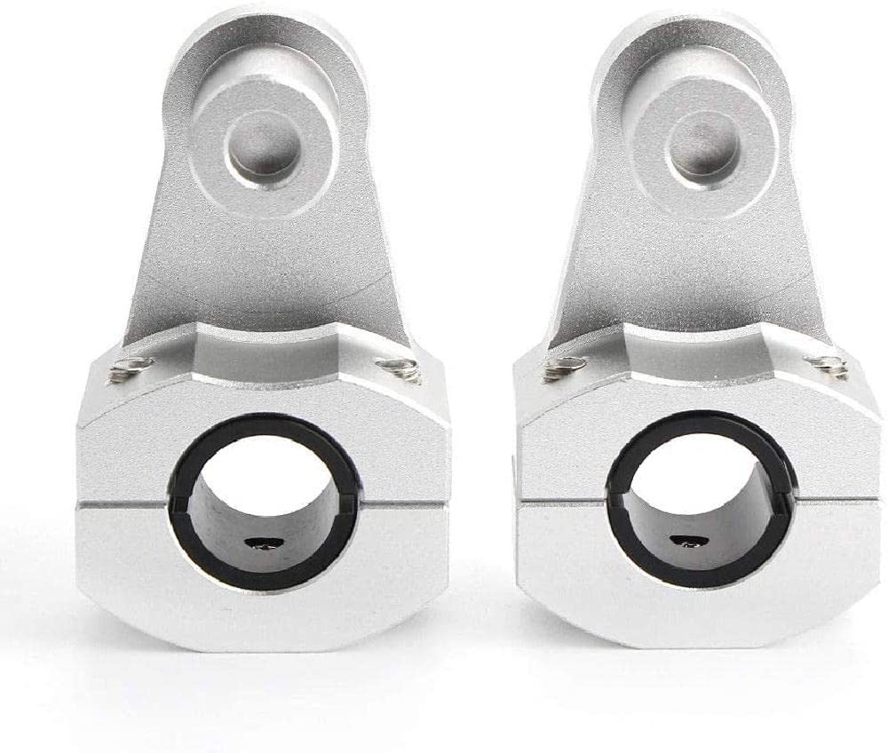 2pcs Rehausseurs de Guidon en Alliage d'Aluminium pour Motos Motos Vélos Cruisers avec Guidon de 7/8", Guidons Avant Gauche et Droite du Véhicule, Argent